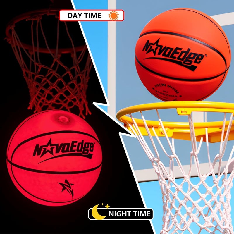NovaEdge Glow in The Dark Sports Ball | USB-C Rechargeable LED Light-Up for Night, Regular Play by Day | Choose Football, Basketball or Soccer Ball | for Kids, Teens & Adults - Image 5